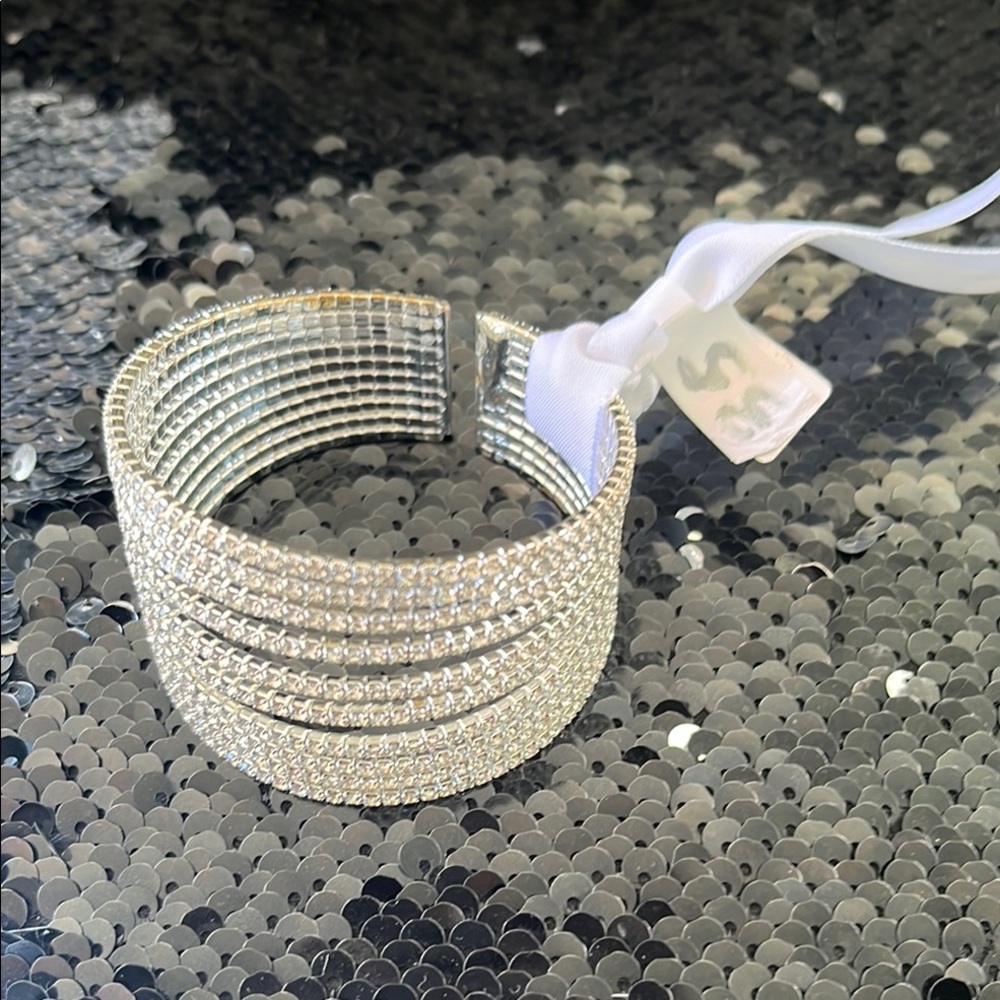 Elegant Silver Rhinestone Bracelet